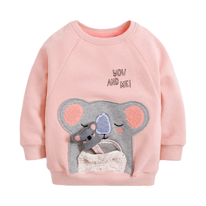 Baby Girl Cartoon Animal Knitted New Style Hoodie In Autumn-0