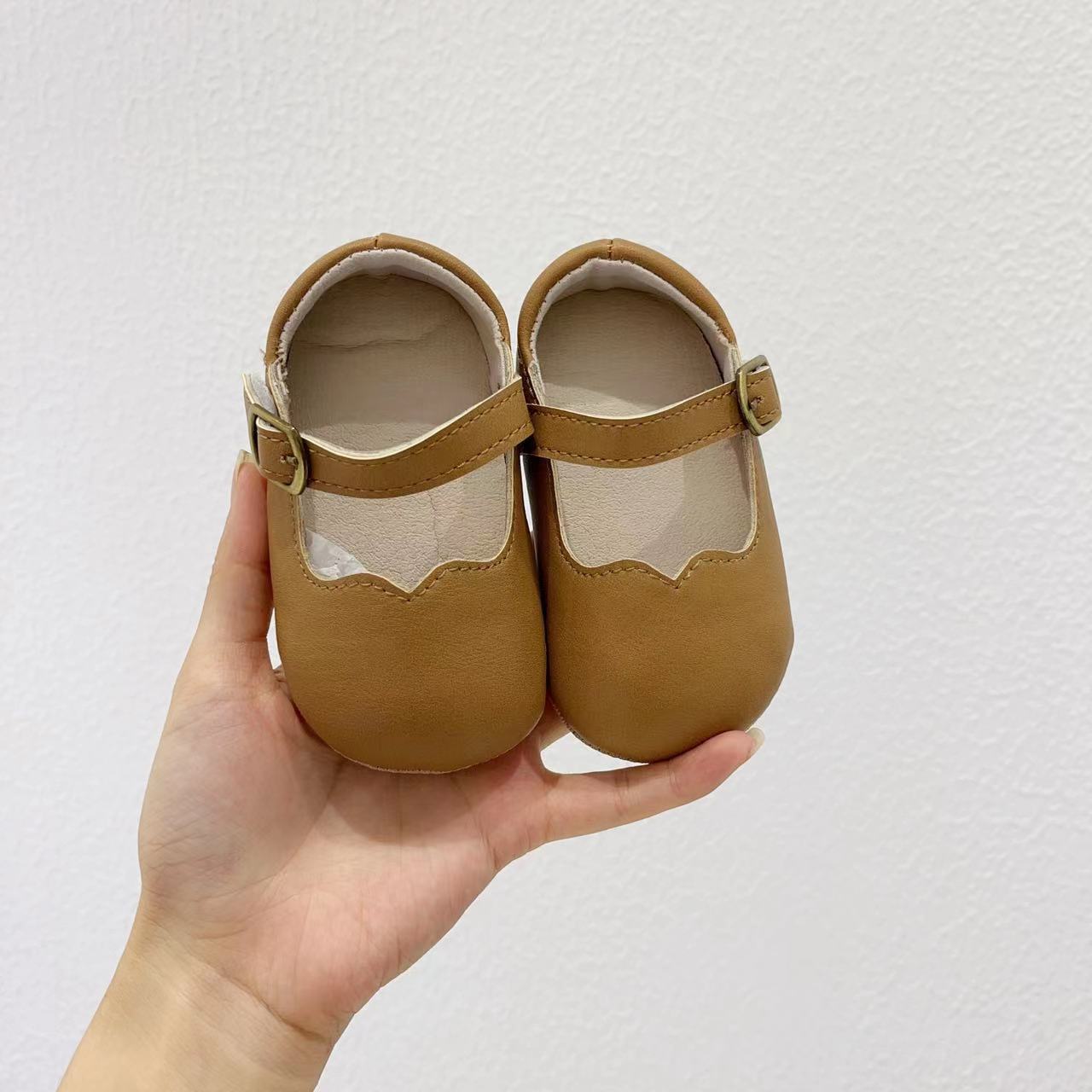 Autumn Fashion Baby Girl Solid Color Leather Toddler Shoes-5