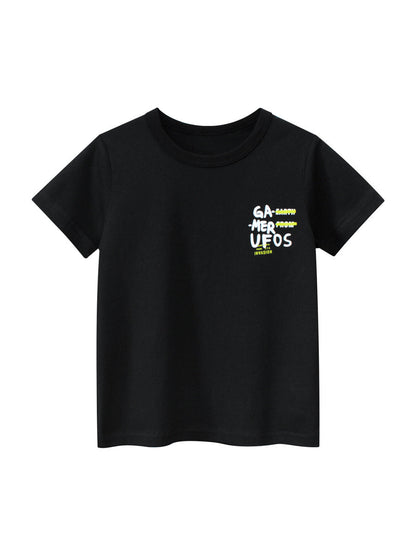 Boys’ Cartoon UFO Pattern T-Shirt In European And American Style-1