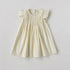 Summer New Arrival Kids Girls Fly Sleeves Solid Color Pleated Dress-3