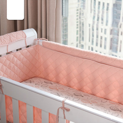 Baby Fresh Solid Color Double-Layered Gauze Baby Cot Bumper Soft Bedrail Cushion-4