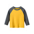 Boys Multi Colors Contrast Round Collar Long Sleeve T-Shirt-4