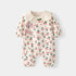 Autumn Baby Girl Cherry Pattern Flower Neck Rompers-0