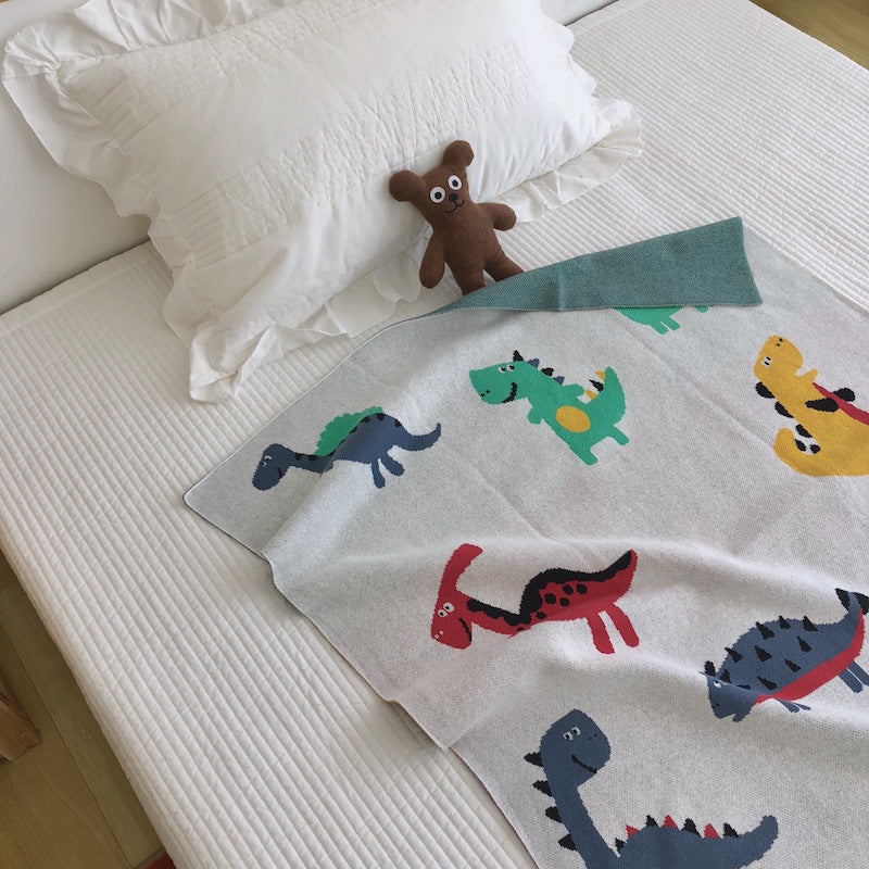 Hot Selling Knitted Blanket With Cute Dinosaurs Pattern: New Collection For Newborn Baby And Kids-4