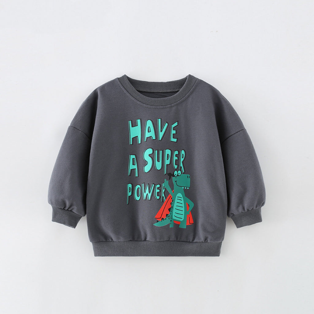 Baby Boy Cartoon Animal Pattern Pullover Cute Style Sweatshirt-0