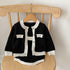 Baby Color Matching Design Sleeveless Onesies With Cardigan Sets-5