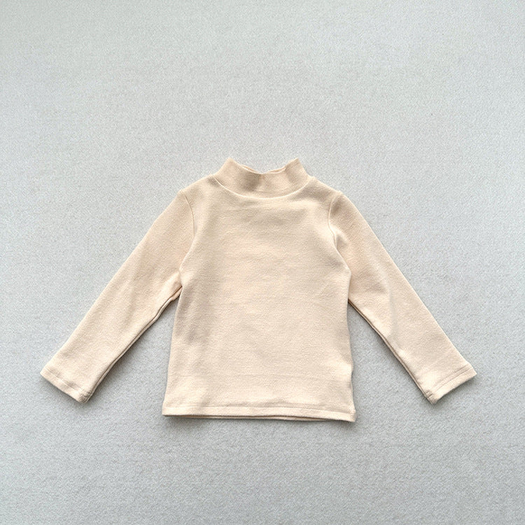 Unisex Baby Kids Stretch Solid Long Sleeve Sweatshirt – Versatile Children’s Fall/Winter Top With Half Turtleneck And Brushed Inner Layer-5