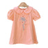 Summer New Arrival Baby Kids Girls Short Sleeves French Style Floral Pattern Embroidery Princess Dress-4