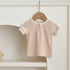 Summer New Arrival Baby Unisex Crew Neck Short Sleeves Simple Elastic Double-Button Top T-Shirt-4