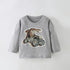 Baby Boy Cartoon Graphic Long Sleeve Western Style Shirt Top-0