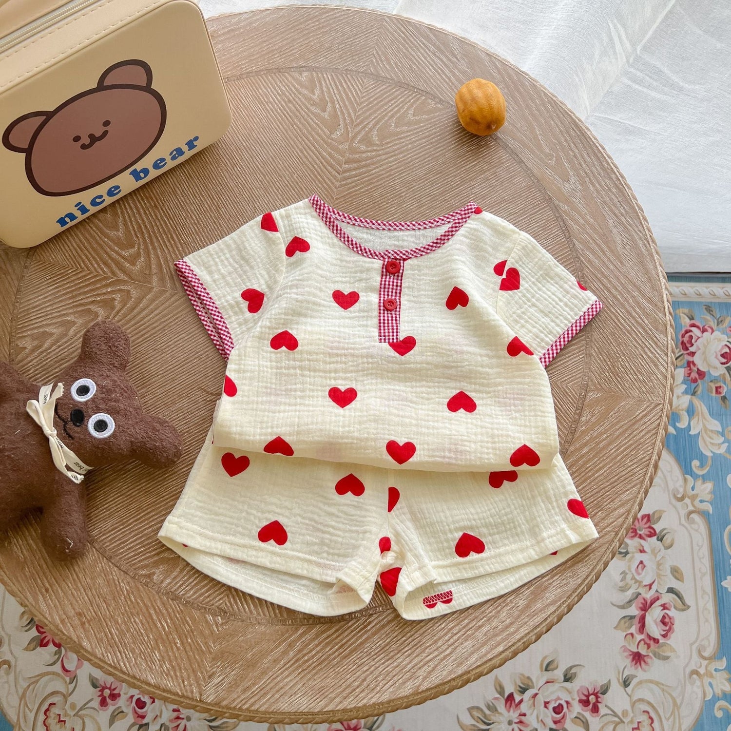 Baby Print Pattern T-Shirt Combo Shorts In Summer Sets-5