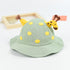 Baby Solid Color Animal Print Design Sunshade Bucket Hats-5