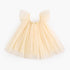 Summer New Arrival Baby Girls Holiday Solid Color Princess Square Neck Mesh Strap Dress-3