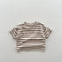 Summer New Arrival Kids Unisex Soft Comfortable Short Sleeves Striped Thin Top Casual T-Shirt-1