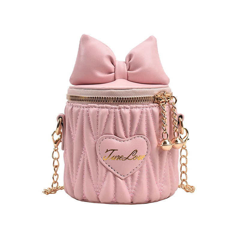 Stylish Pleated Carry-On Girls’ Portable Zipper Princess Crossbody Barrel Bag-6