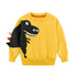 Baby Boy Cartoon Dinosaur Pattern 3D Horn Patched Design Hoodies-0