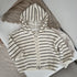 Baby Striped Pattern Single Breasted Design Long Sleeve Coat With Hat-4