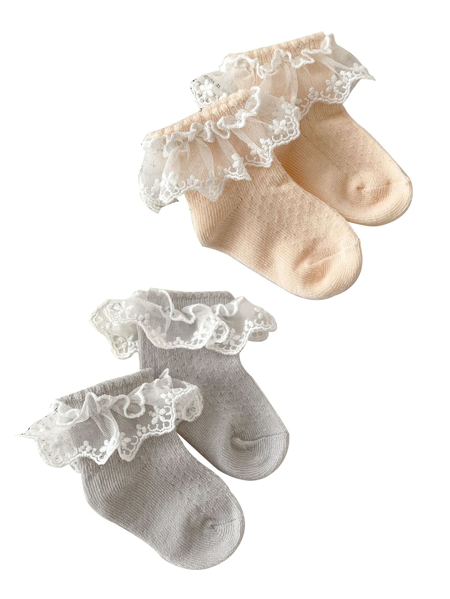 Summer Thin Breathable Mesh Socks For Girls: Baby Girls’ Princess Socks With Lace Trim-4