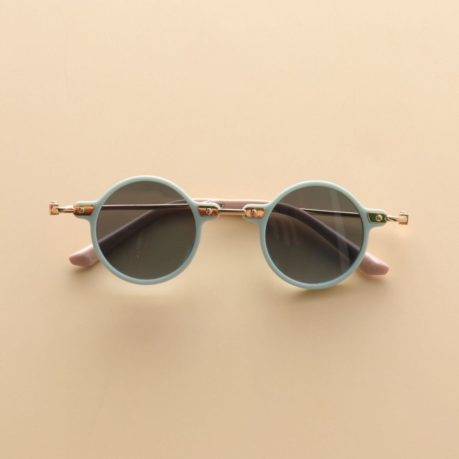 Kids Small Frame Design Vintage Style Metal Sunglasses-5