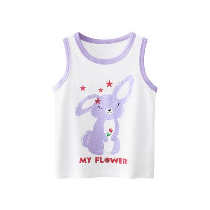 Baby Girl Rabbit Pattern Sleeveless Cotton Vest-1