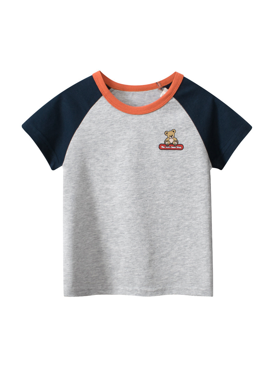 Teddy Bear Logo Girls’ T-Shirt In European And American Style For Summer-0