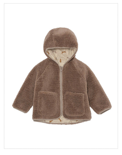 New Arrival Unisex Plush Hoodie Coat Outfit Wearing-1