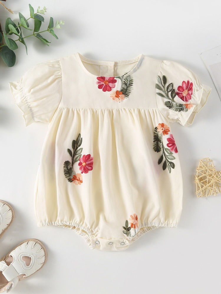 Summer Baby Kids Girls Floral Pattern Sleeveless Strap Top Dress And Bloomers Clothing Set/ Onesies-5