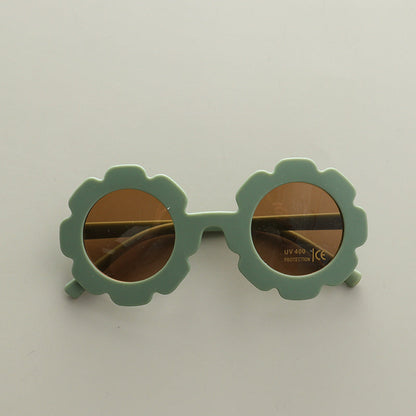 Kids Boy And Girl Flower Frame Shape Cute Fashion Sunglasses-5