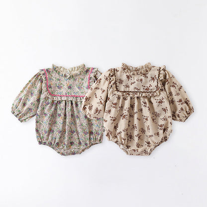 Floral Pattern Autumn Western Style Onesies-4