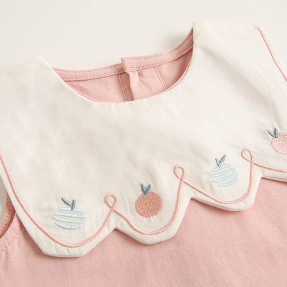 Baby Embroidered Pattern Sleeveless Cute Onesies-5