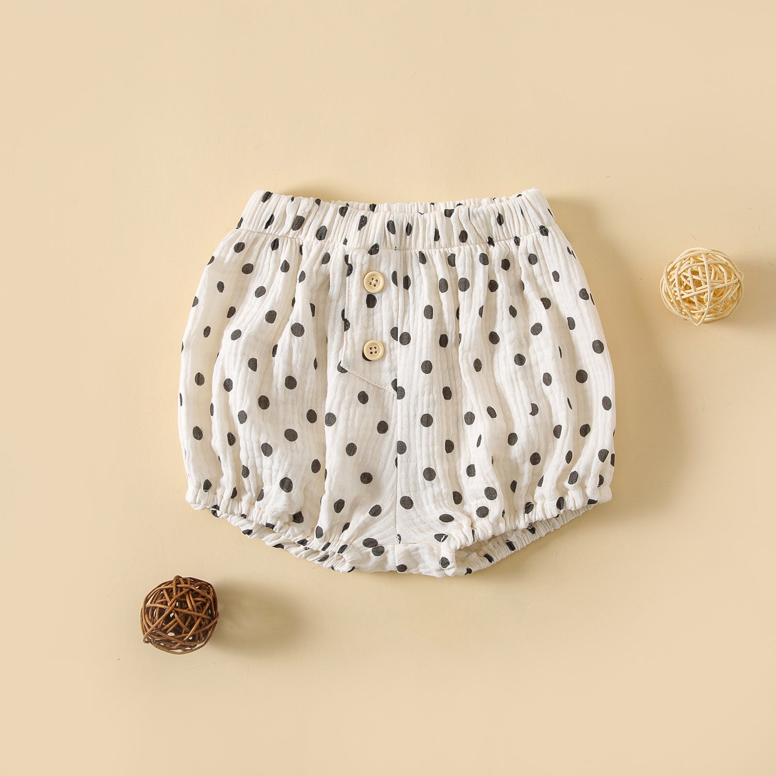 Baby Boys And Girls Cute Print Pattern Short Pants With Buttons-5