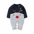 Baby Cartton Pattern Contrast Design Side Button Christmas Knitted Romper-4