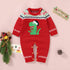 Baby Dinosaur And Dot Print Pattern Christmas Style Knit Warm Romper-0