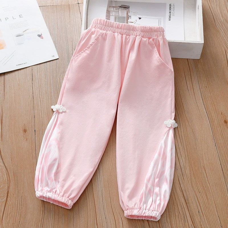 Summer Baby Kids Girls Elastic Soft Breathable Tie Dye Sportswear Pants-4