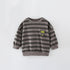 Baby Boy Bear And Striped Pattern Long Sleeve Sweatshirt-0