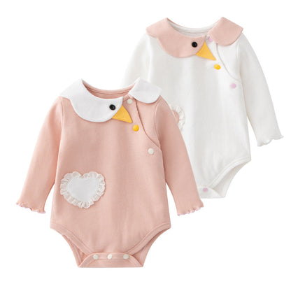 Baby Girl Cartoon Shape Long Sleeve Cute Onesies Bodysuit-0