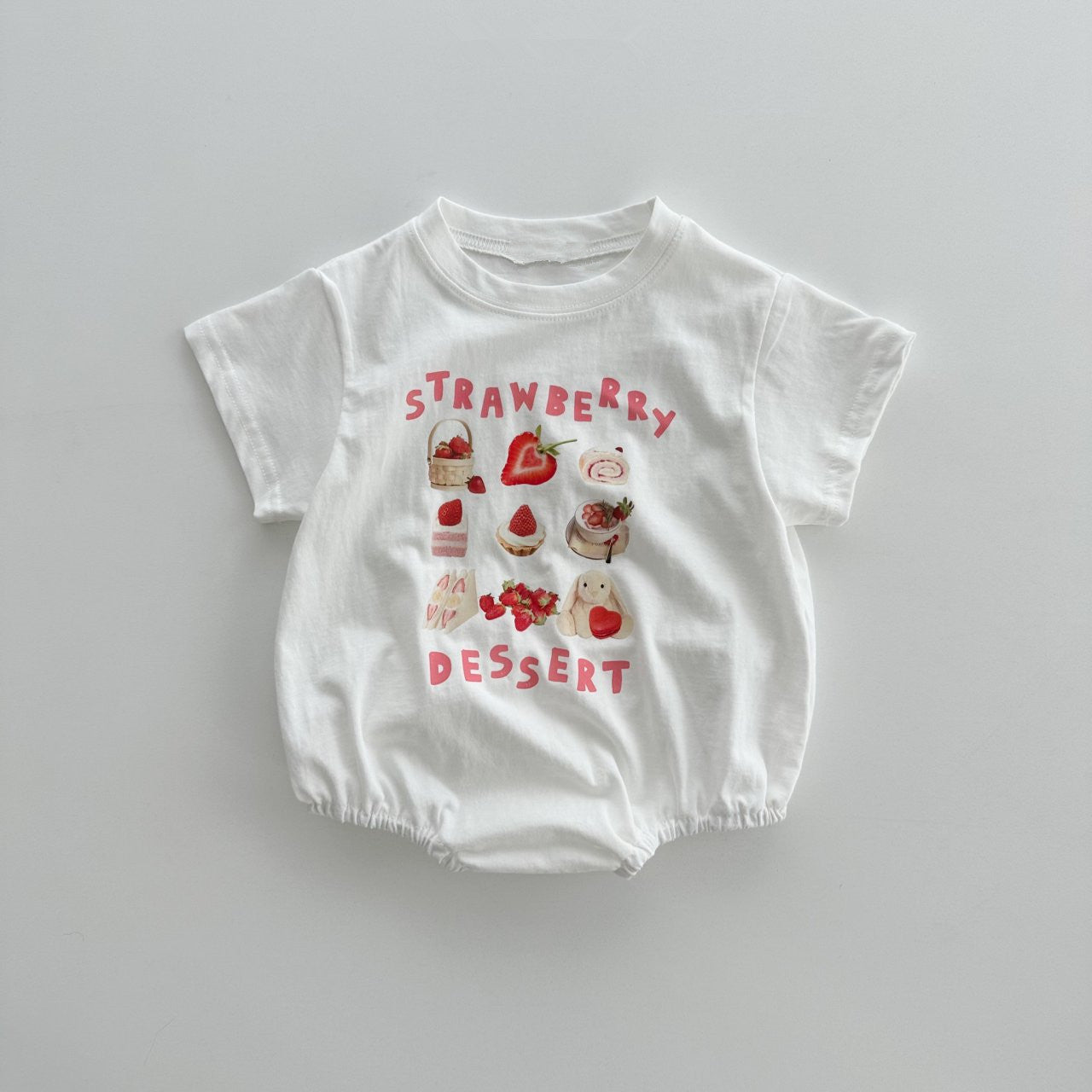 Rabbit Style Print Pattern Round Neck T-Shirt &amp; Onesies-5