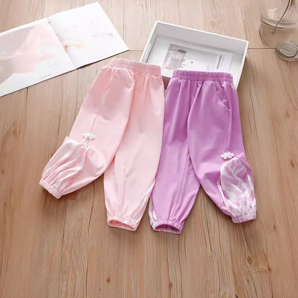 Summer Baby Kids Girls Elastic Soft Breathable Tie Dye Sportswear Pants-5