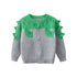 Boys Dinosaur Pattern Round Collar Long-Sleeved Sweater Cardigan-0