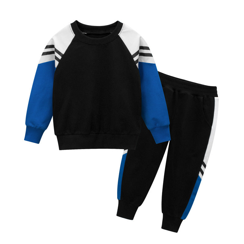 Baby Boy Contrast Design Hoodies Combo Side Print Trousers Sport Style Sets-0