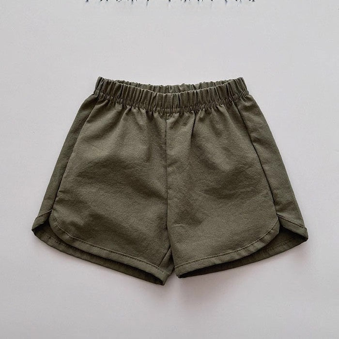 Summer New Arrival Baby Kids Unisex Casual Thin Solid Color Versatile Basic Shorts-6