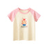 Adorable Cartoon Print Girls’ Patchwork T-Shirt For Summer-3