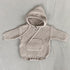 Baby Solid Color Knitted Hooded Triangle Onesies-0