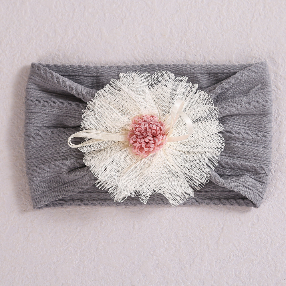 Baby Lace Floral Elastic Cotton Headband-6