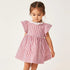 Spring And Summer Baby Girls Ruffle Collar Short Sleeves Striped Dress-0