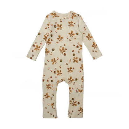 Baby Floral Print Pattern Long Sleeve Comfy Cotton Jumpsuit-6