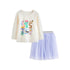 Autumn Print Pattern Hoodie & Lace Skirts Sets-0