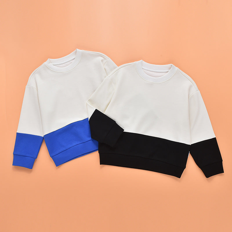 Baby Boy And Girl Colorblock Design Long Sleeve Pullover Hoodies-5