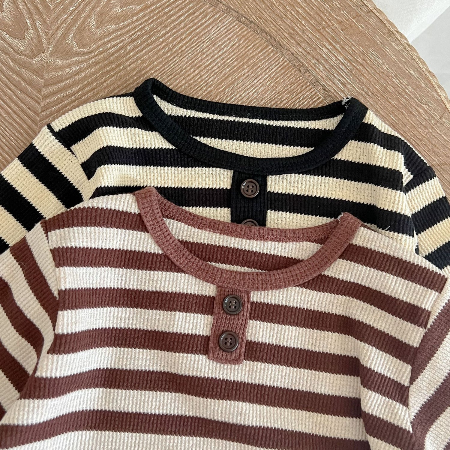 Baby Striped Pattern Long Sleeve Tops &amp; Triangle Shorts 1 Pieces Sets-6