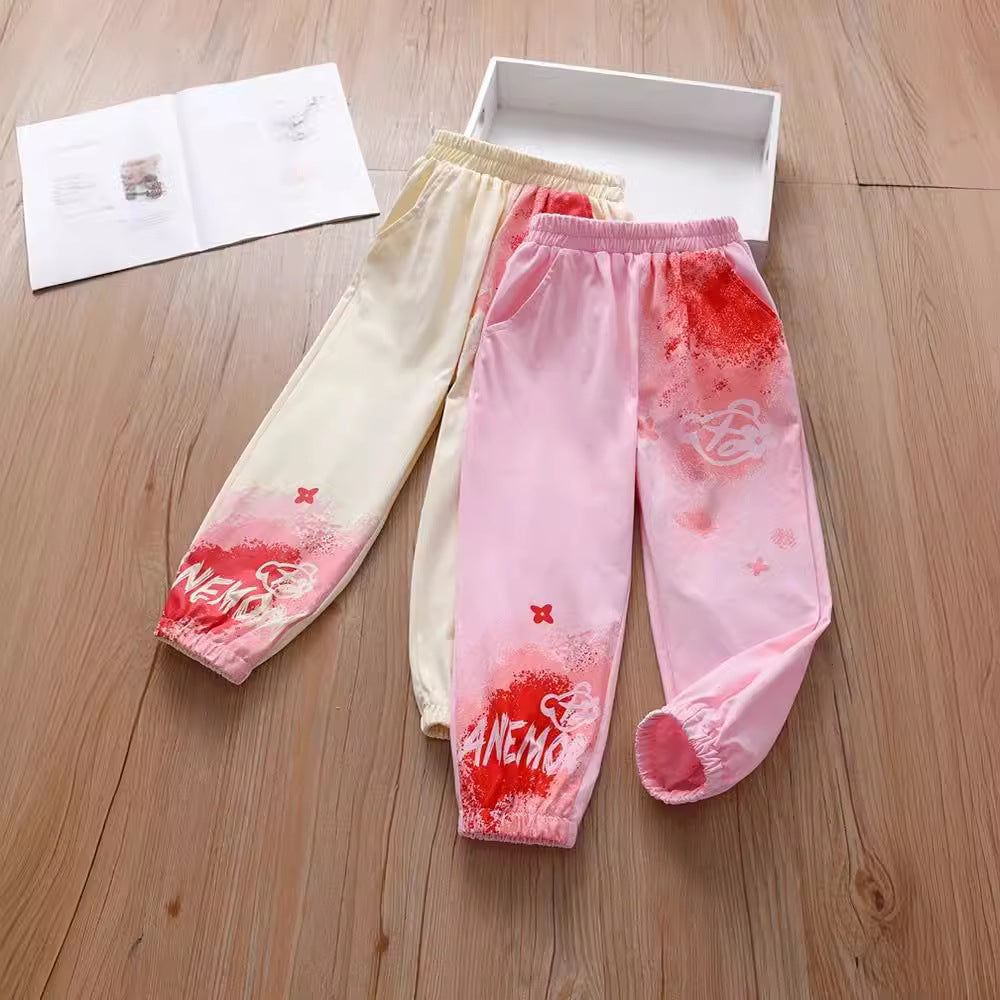 Spring Baby Kids Girls Elastic Soft Breathable Tie Dye Sportswear Pants-5